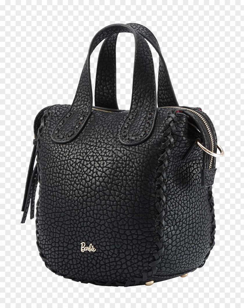 Barbie Black Leather Bag Handbag Brand PNG