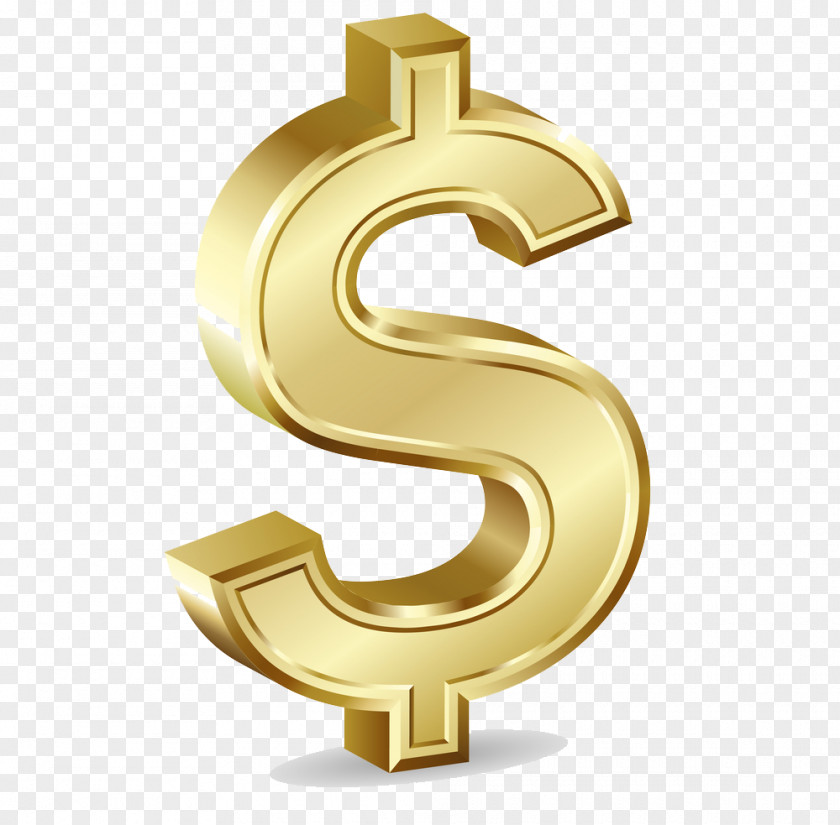 Gold Dollar Transparent Sign Currency Symbol Clip Art PNG