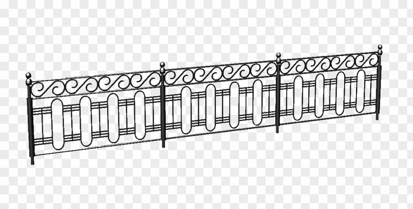 Iron Fence Deck Railing Metal SketchUp PNG