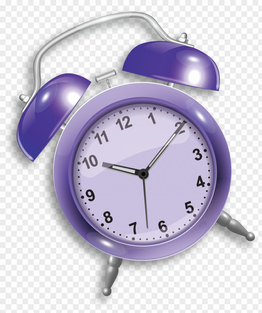 Purple Clock Alarm Icon PNG