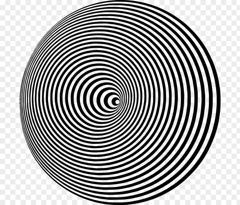 Circle Black And White Concentric Objects Rotation PNG