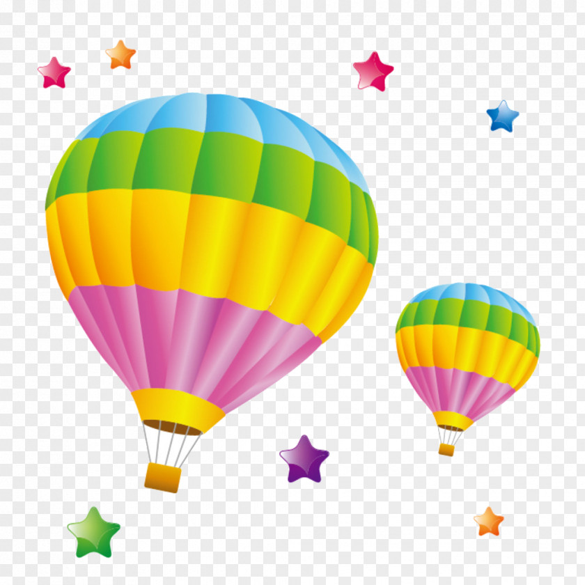 Color Parachute Hot Air Ballooning PNG