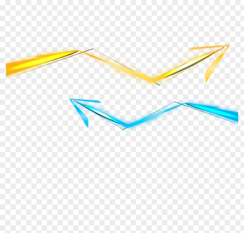 Curved Arrow Light Efficiency Vector Elements Triangle Yellow PNG