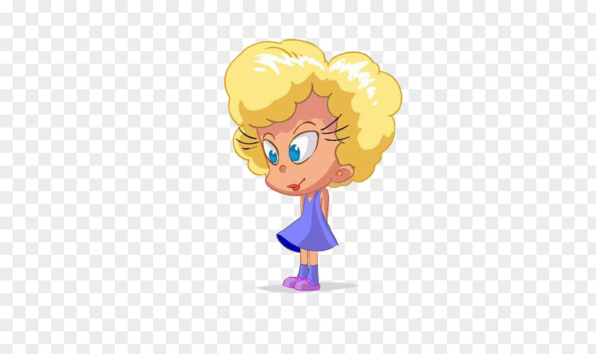 Hand-painted Cartoon Princess Material Child Character Illustration PNG