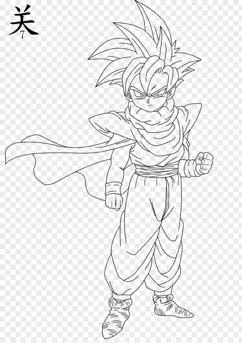 Kid Draw Gohan Goku Line Art Frieza Goten PNG