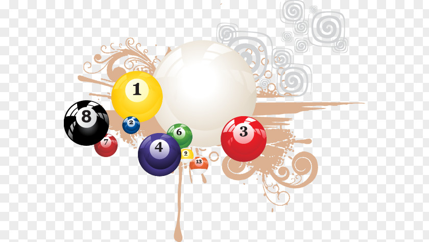 Snooker Painted Pattern Elements Billiard Ball Billiards Eight-ball Pool PNG