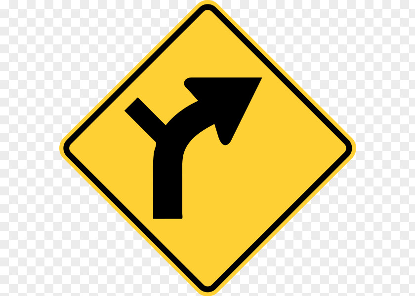 Yellow Curve Traffic Sign Warning Road Manual On Uniform Control Devices PNG