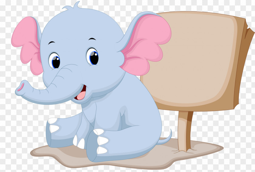 Cute Elephant Cartoon Clip Art PNG