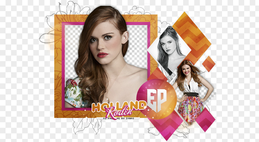 Holland Roden Hair Coloring Brown Violet Beauty Collage PNG