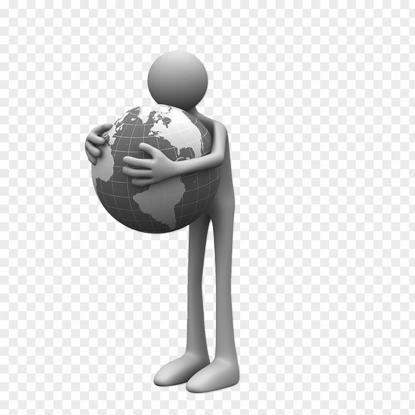 The Little Man Holding Earth Clip Art PNG