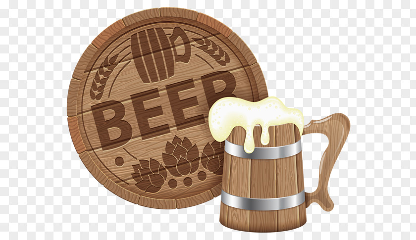 Wood Barrel Oktoberfest Beer Pretzel PNG