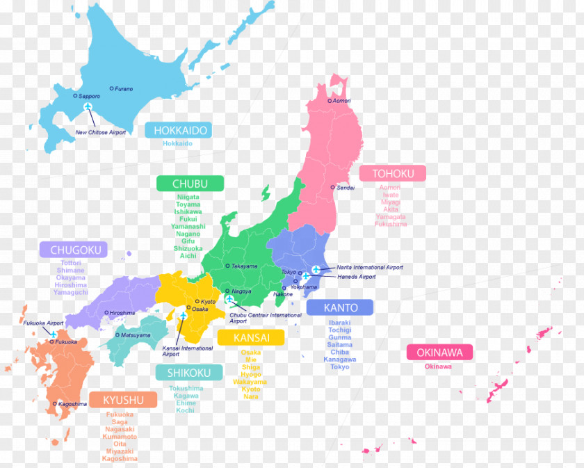 Japan Tourism Kofu Tokyo Map Prefectures Of Cartography PNG