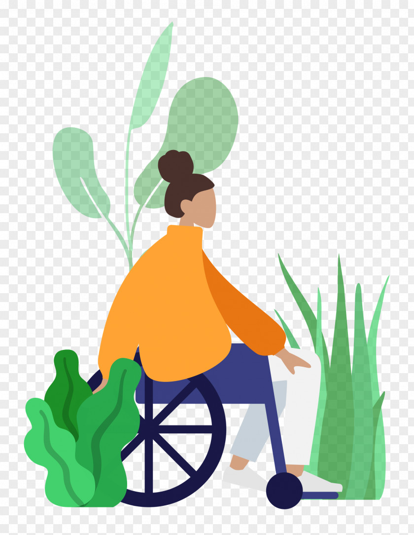 Resting Girl Plant PNG