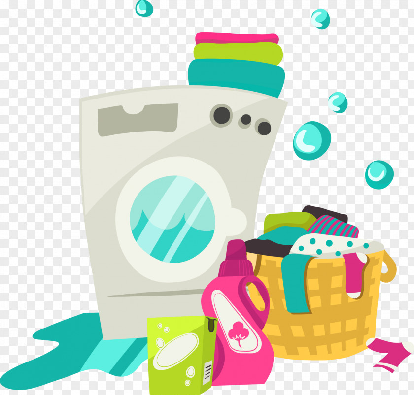 Vector Washing Machine Dry Cleaning Clothing Clip Art PNG