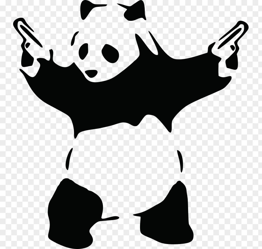 Graffiti Giant Panda Decal Sticker Canvas Print PNG