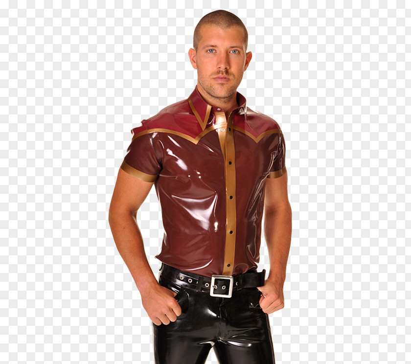 Snap Fastener Leather Jacket T-shirt Cowboy Dress Shirt Sleeve PNG