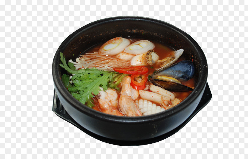 Spicy Shrimp Products In Kind Sam Sun Casserole Clam Squid Kimchi-jjigae As Food Hot Pot PNG