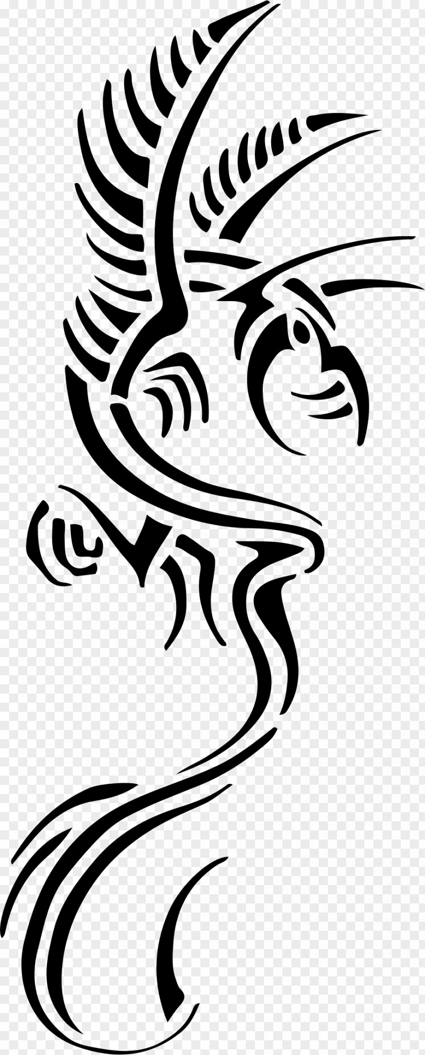 Tribal Dragon Legendary Creature Tattoo Clip Art PNG