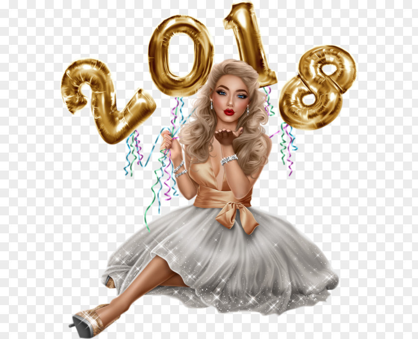 Woman New Year's Eve 2018 PNG