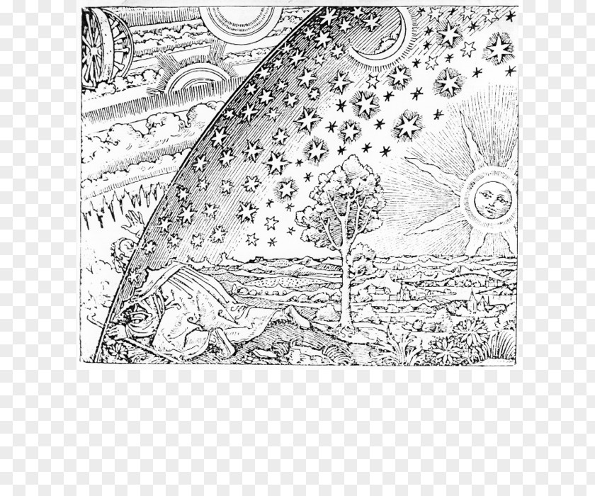 Earth L'atmosphère: Météorologie Populaire Flammarion Engraving Middle Ages Cosmology PNG