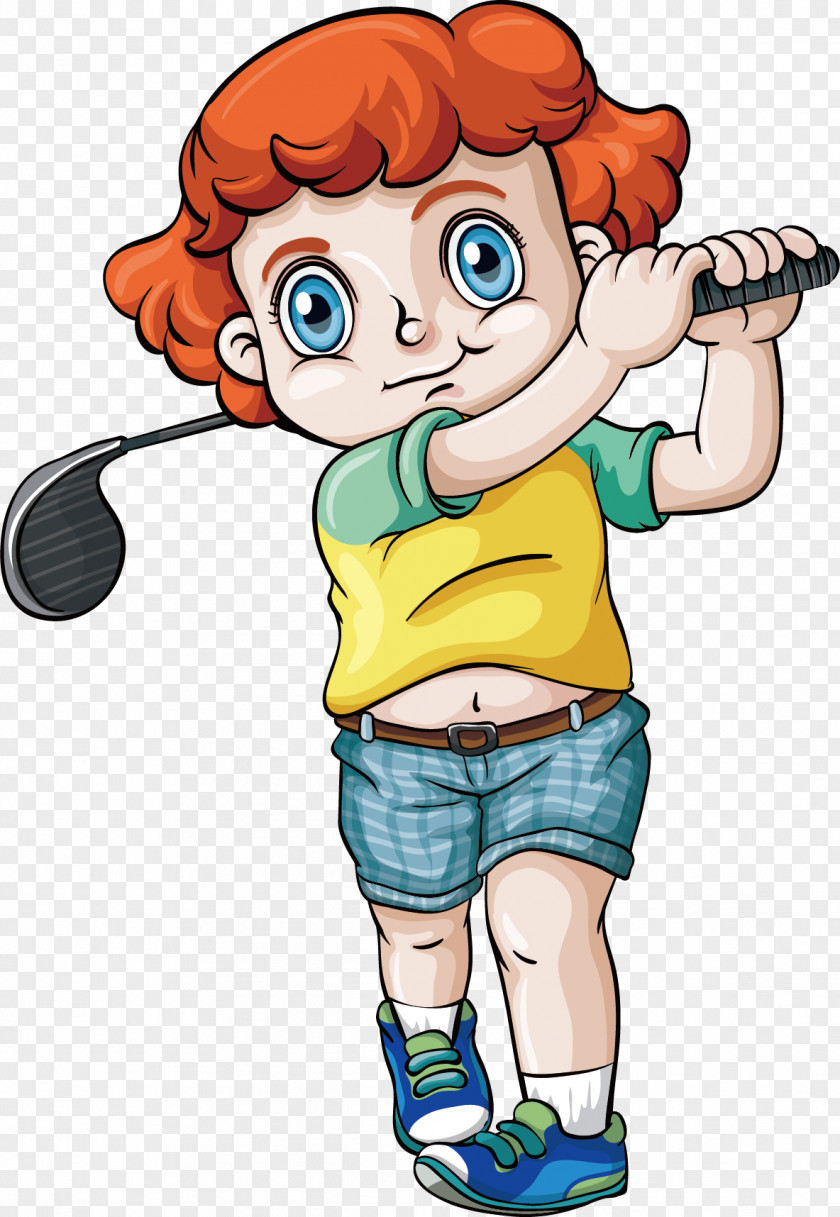 Golf Child Euclidean Vector Illustration PNG