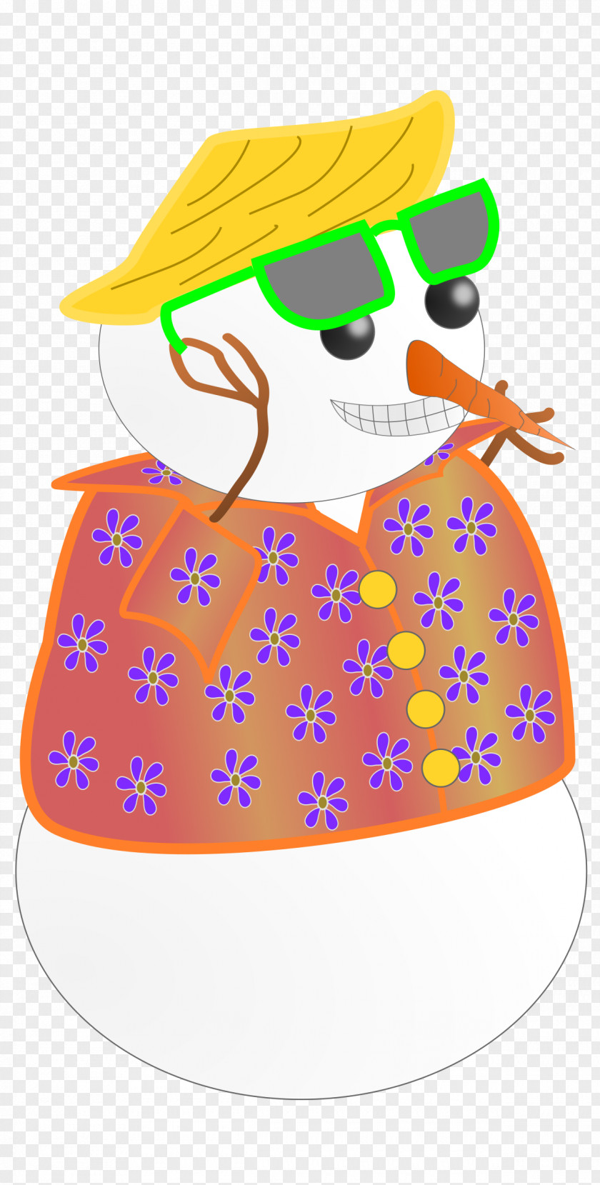 Hawai Snowman Christmas Holiday Clip Art PNG