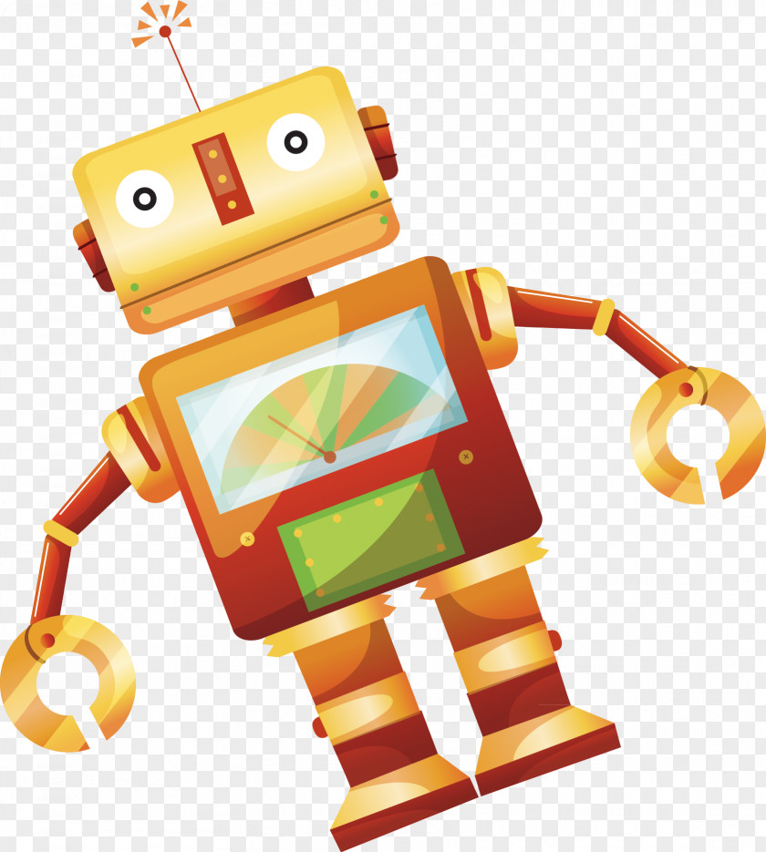 Robot Vector Picture Frame Illustration PNG