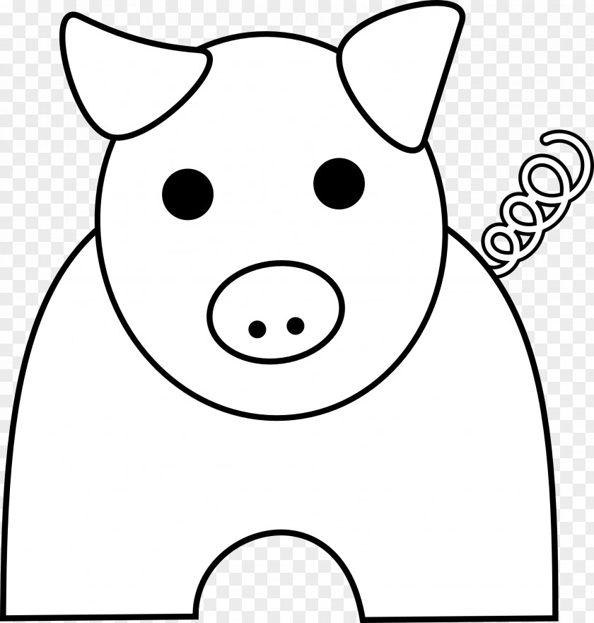 Pig Line Art Domestic Free Content Clip PNG