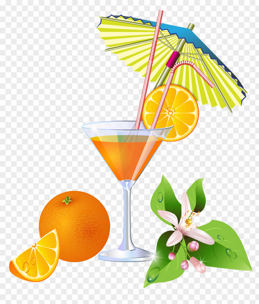 Summer Orange Cocktail Clipart Juice Martini Margarita Soft Drink PNG
