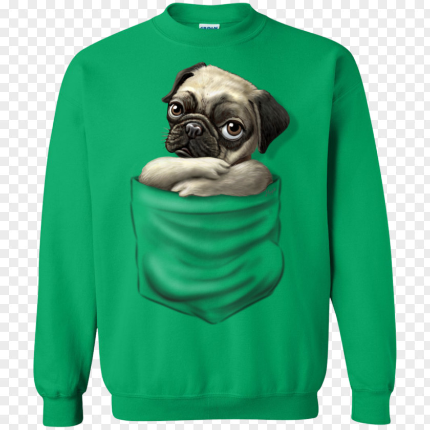T-shirt Hoodie Pug Sweater PNG
