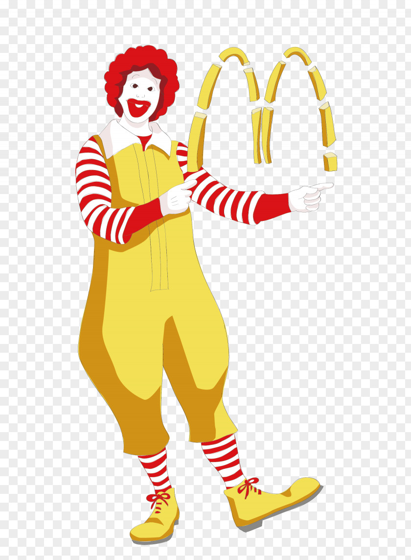 McDonald's Clown Cartoon Vector Material Ronald McDonald McDonalds French Fries Fast Food PNG