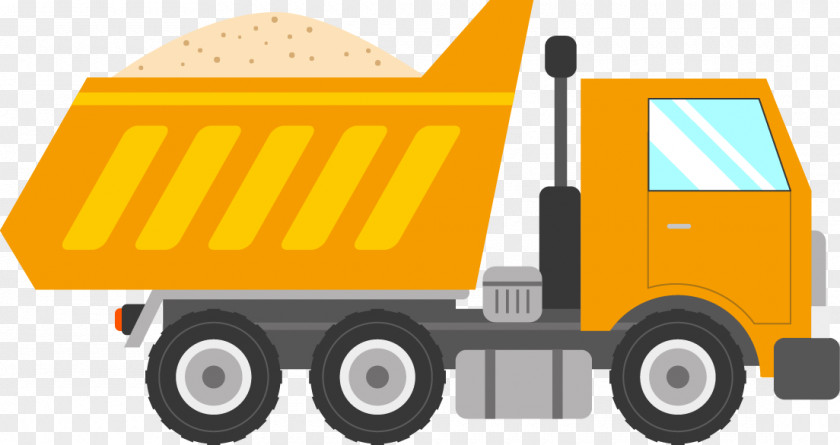 Transported Sand Trucks Car Transport Sticker Earthworks PNG