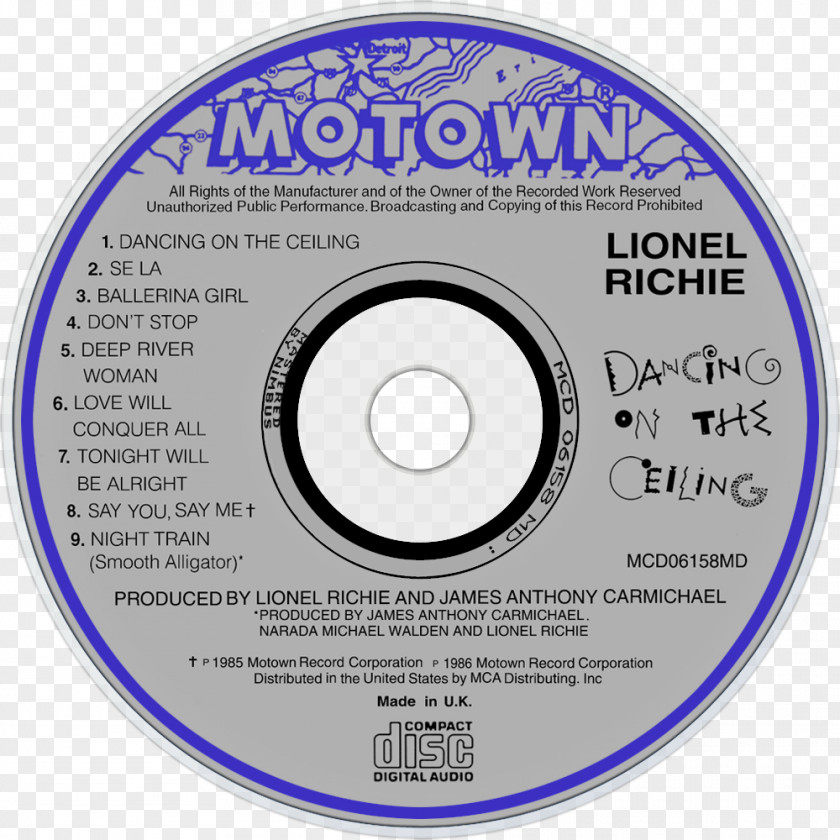 Lionel Richie Compact Disc Dancing On The Ceiling Can't Slow Down Phonograph Record Definitive Collection PNG