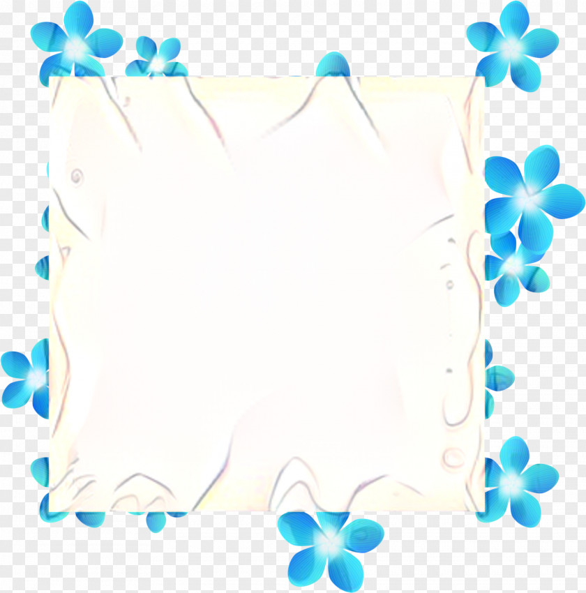 Aqua Turquoise Background Flower Frame PNG