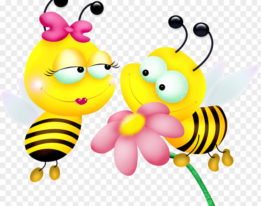 Cartoon Bee Bumblebee Border Flowers Clip Art PNG