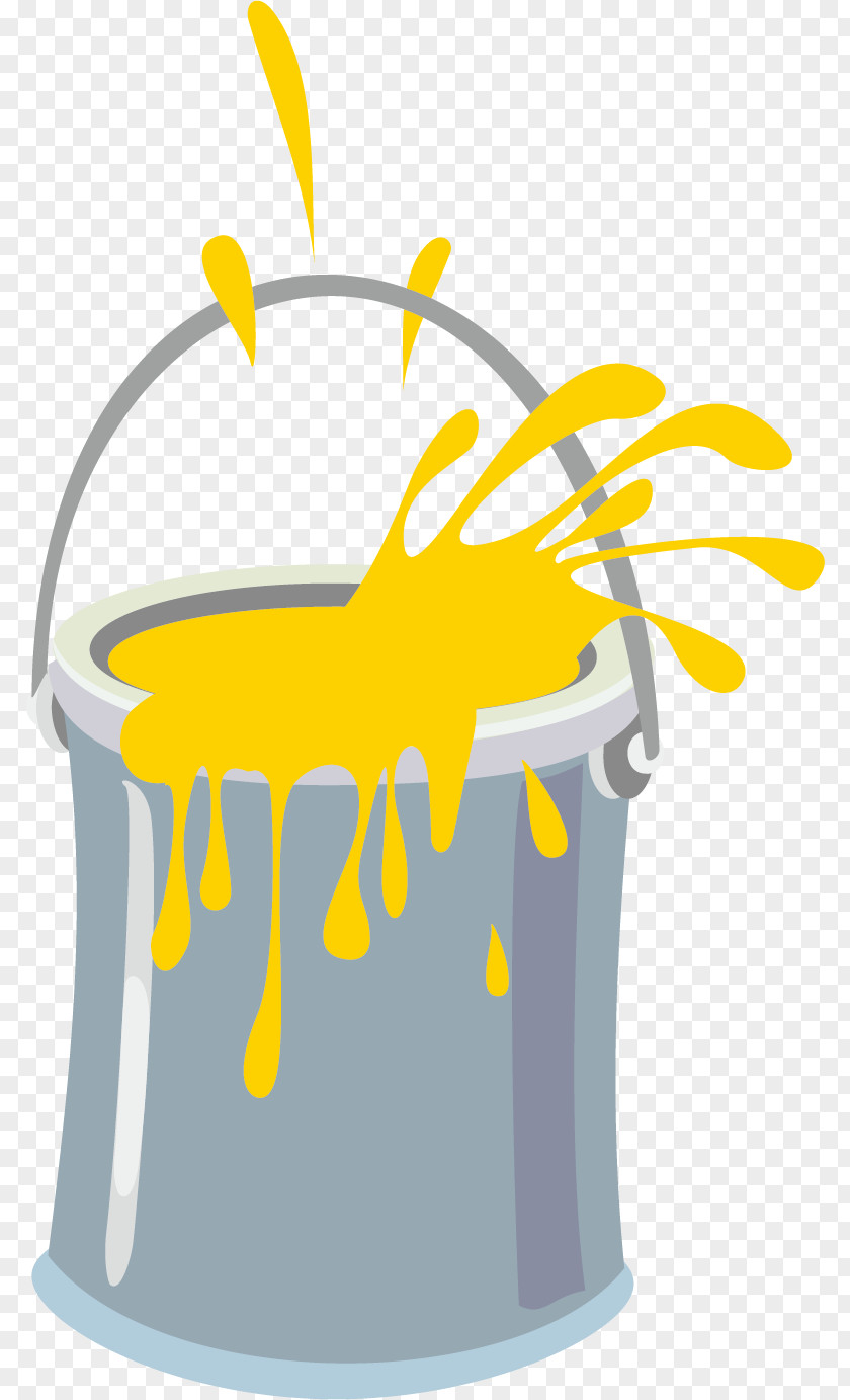 Creative Yellow Bucket Paint Clip Art PNG