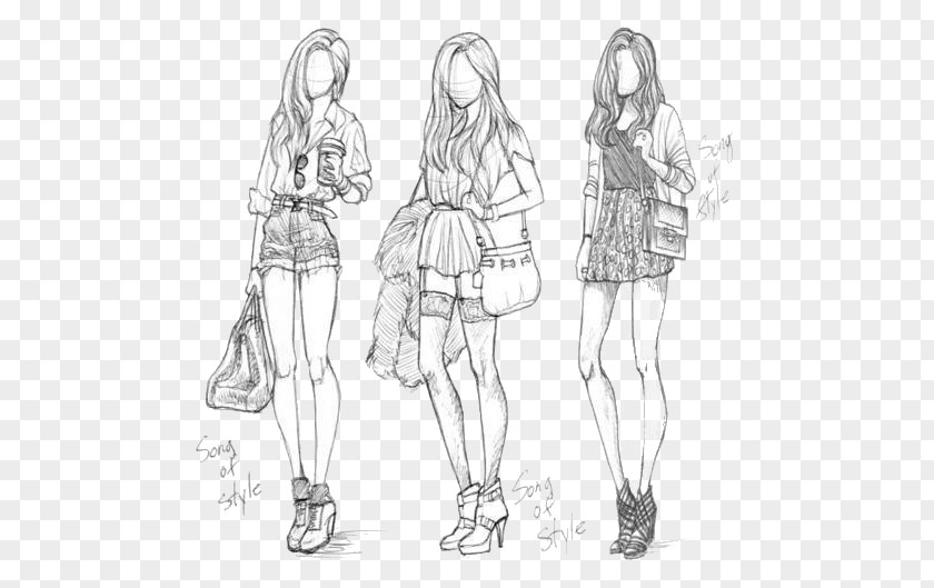 Design Drawing Sketch Fashion Illustration PNG