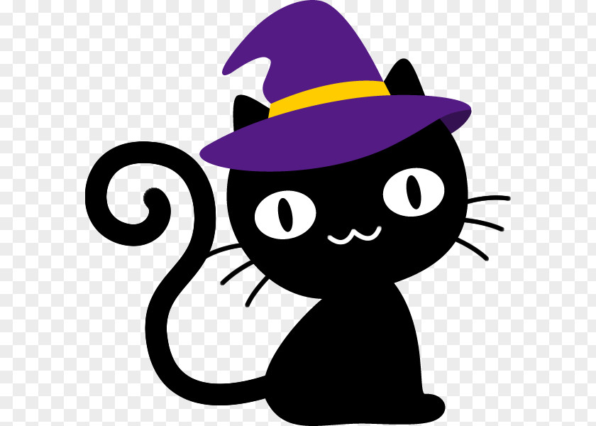 Plum Blossom Black Cat Halloween Hat PNG