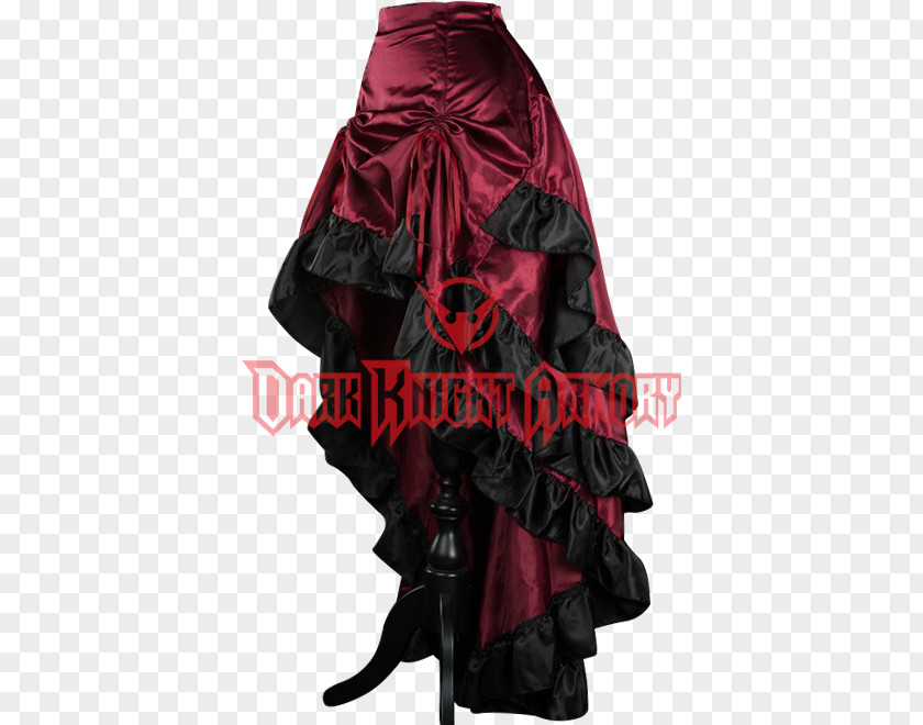 Red Silk Skirt Dress Velvet Shoulder PNG