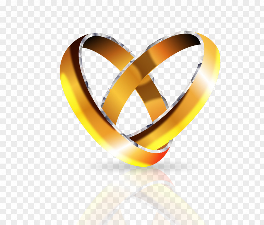 Vector Hand-painted Gold On The Ring Wedding PNG