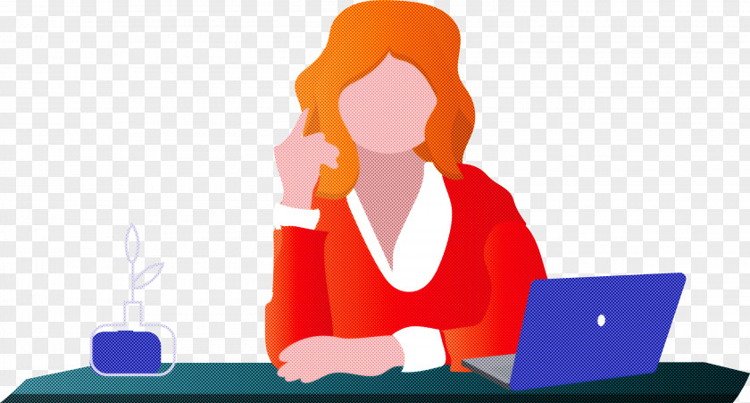 Working Woman At Desk PNG