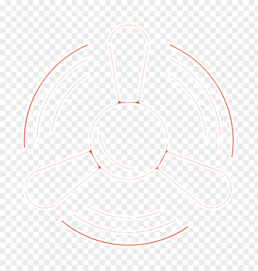 Neon Emblem Fan Icon Outline Red PNG