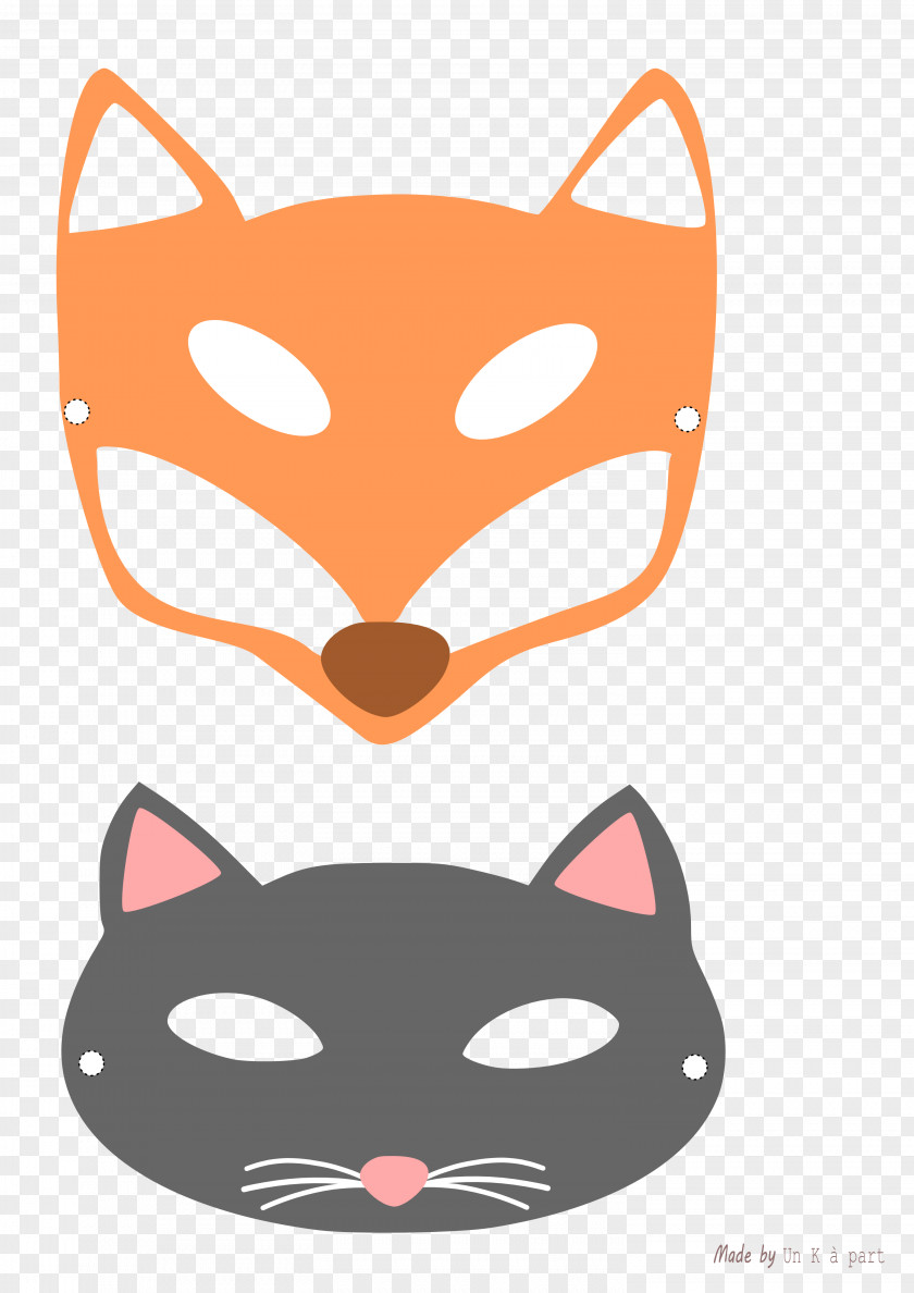 RENARD Domino Mask Whiskers Masquerade Ball Disguise PNG