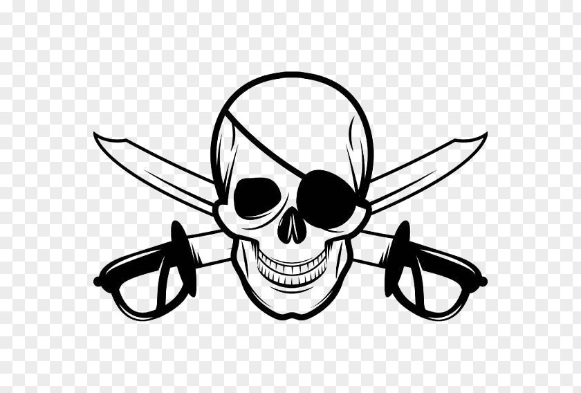 Skull Jolly Roger And Crossbones Piracy Eyepatch PNG
