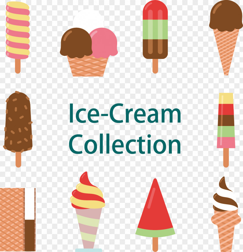 Vector Painted Cream Ice Popsicles Cone Pop PNG