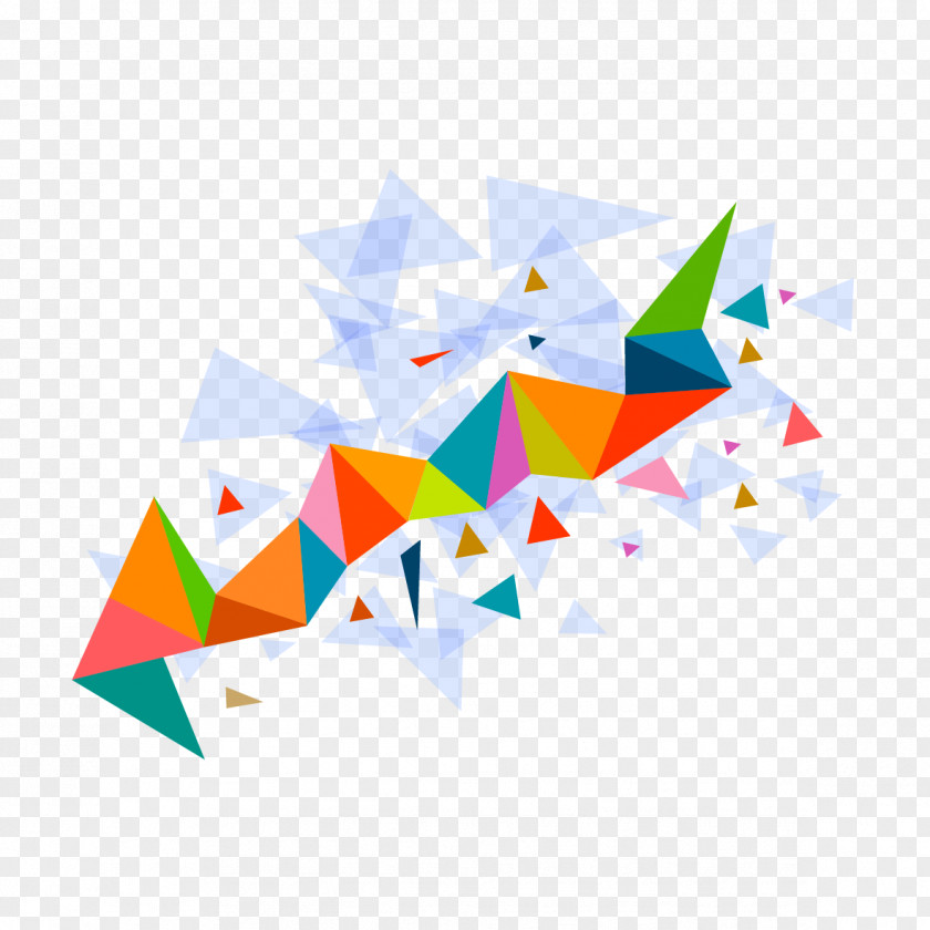 Vector Triangle Mosaic Pattern Color PNG