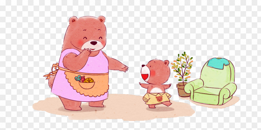 Brown Cartoon Bear Decoration Pattern Illustration PNG