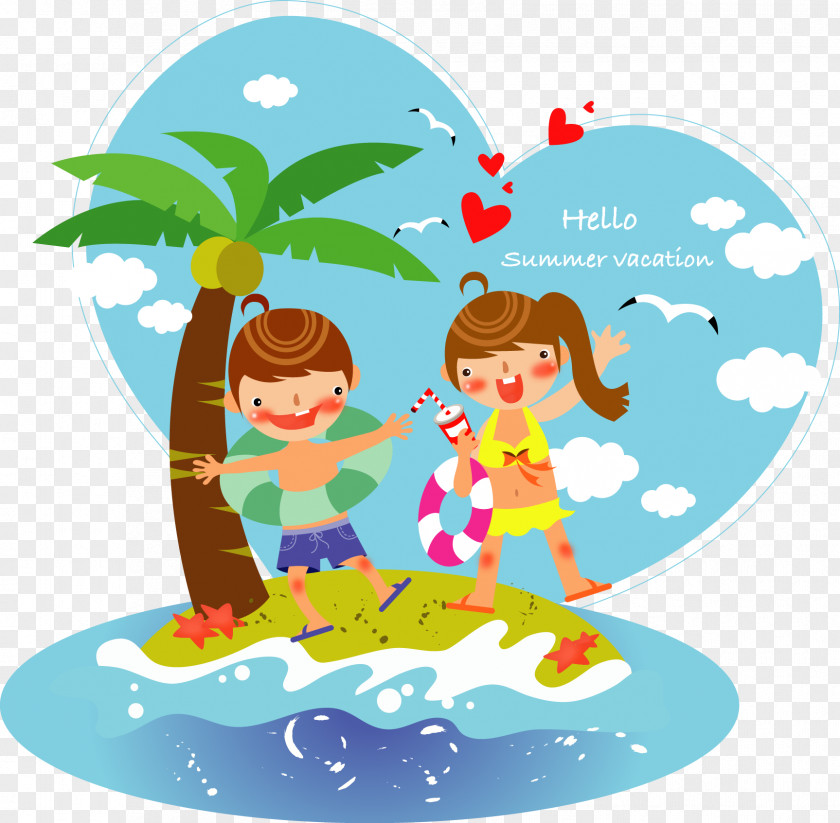 Cartoon Children Vacation Summer Royalty-free Clip Art PNG