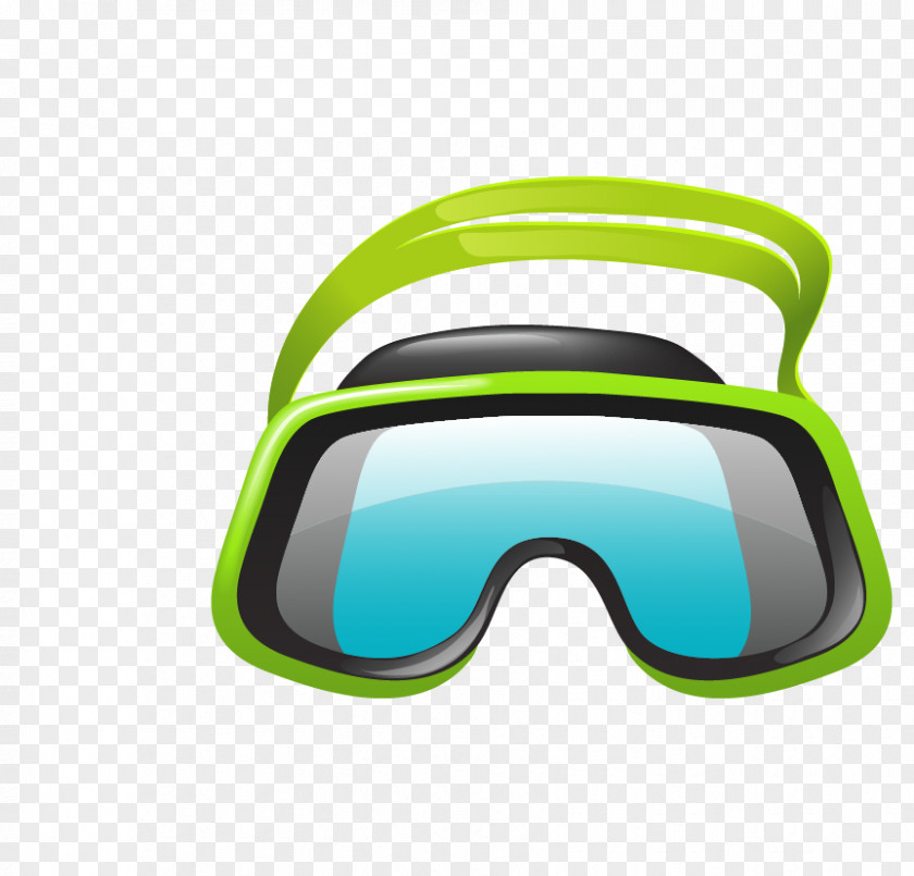 Cartoon Vector Diving Glasses Goggles Underwater PNG