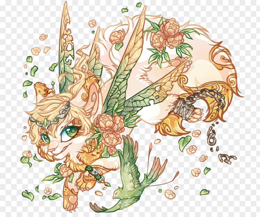 Screams Internally Cat Illustration Clip Art Fairy Flower PNG